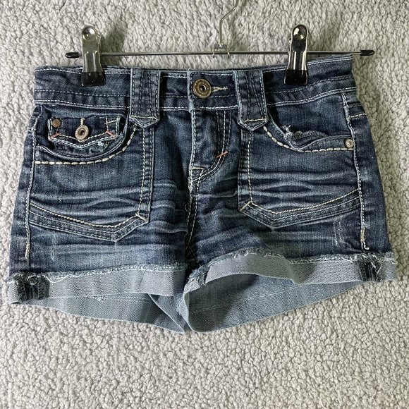 Hydraulic Shorts Hydraulic Jean Shorts 8 Medium Wash Embroidered